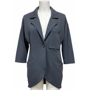 CAbi Ponte Knit Lisbon Topper Jacket Style #994 Size S Gray Stretch Blazer